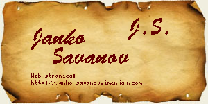 Janko Savanov vizit kartica